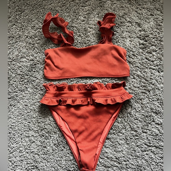 New Beach Riot Madeline Top + Ivy Bikini Bottom in Rust - Picture 3 of 8